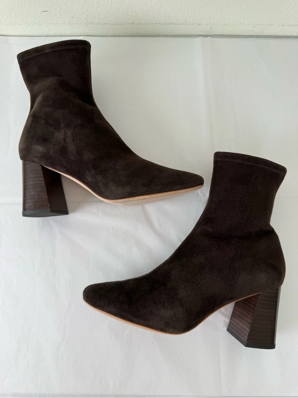 Loeffler Randall Elise Chocolate Brown Suede Pointed Ankle Boots 7